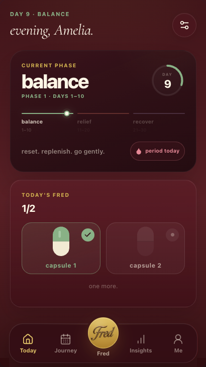 the fred app — day 9, balance phase